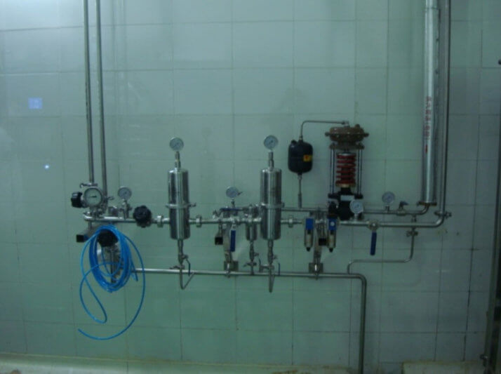 Sistema de preparación de aire comprimido estéril.